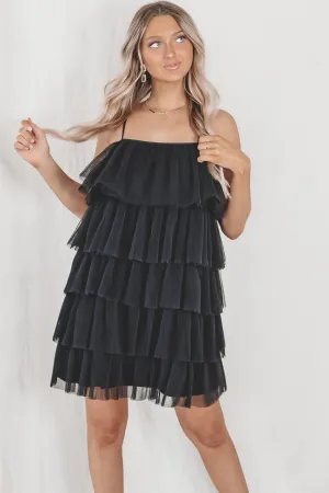 DEAL EN SAISON Black Tulle Dress