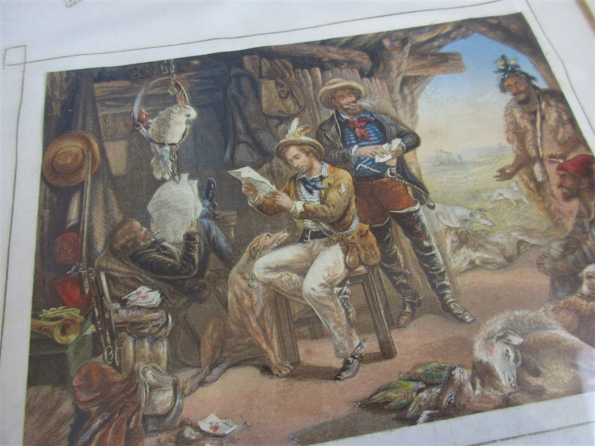 Framed Mid Victorian Oil Print Sheet Music Antique c1851