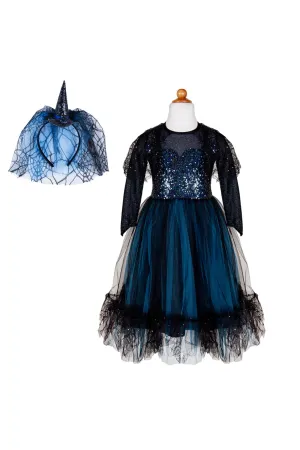 Luna the Midnight Witch Dress with Headband (Size 5-6)