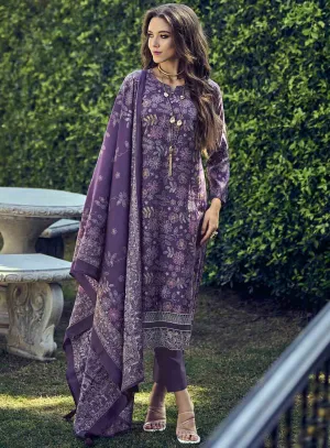 Pure Muslin Unstitched Suit Material with Fancy Embroidery for Women