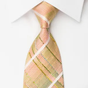 Roberta di Camerino Rhinestone Necktie Pink Green Stripes With Silver Sparkles