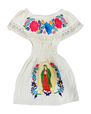 Virgencita Girls Dress Cream